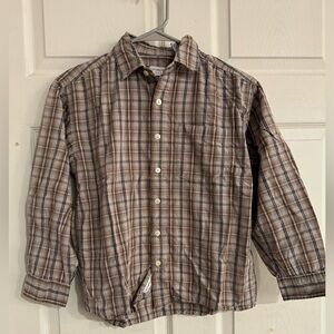 Boys medium 10-12 Covington button up shirt plaid pattern 100% cotton